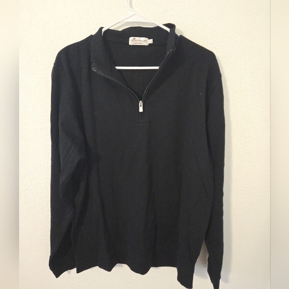 Peter Millar Black Crown Comfort Pullover Sweatershirt Mens Size Large Cotton - Picture 1 of 8